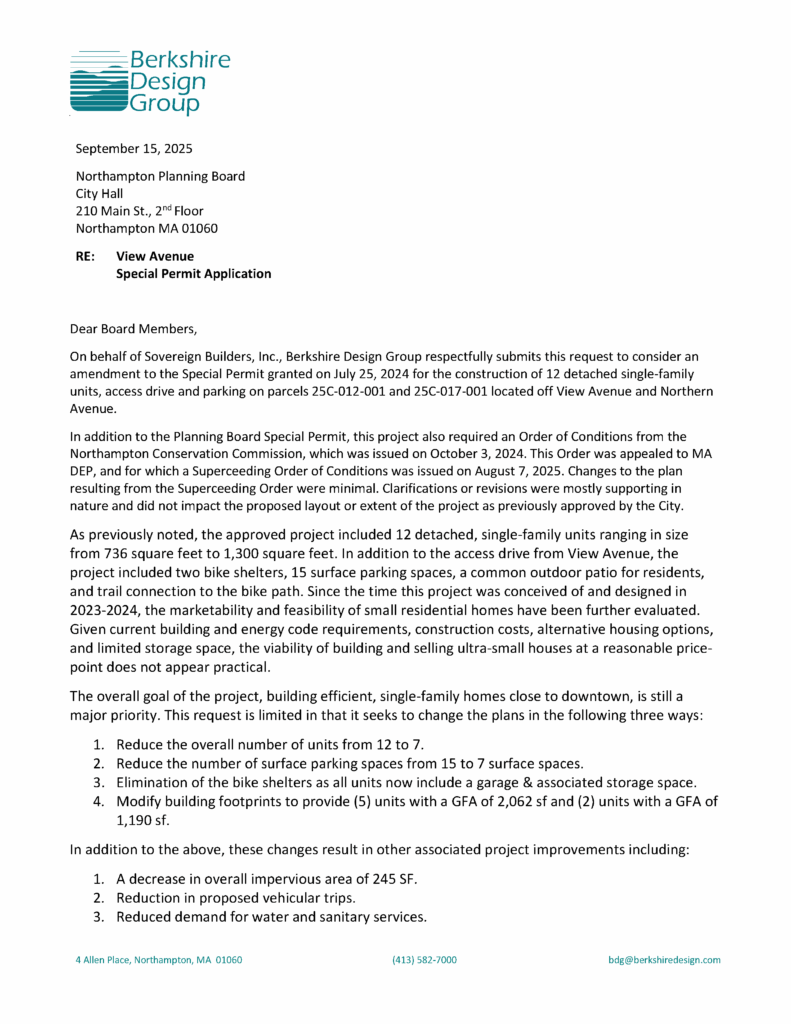 Sovereign Builders request to reduce View Avenue project
